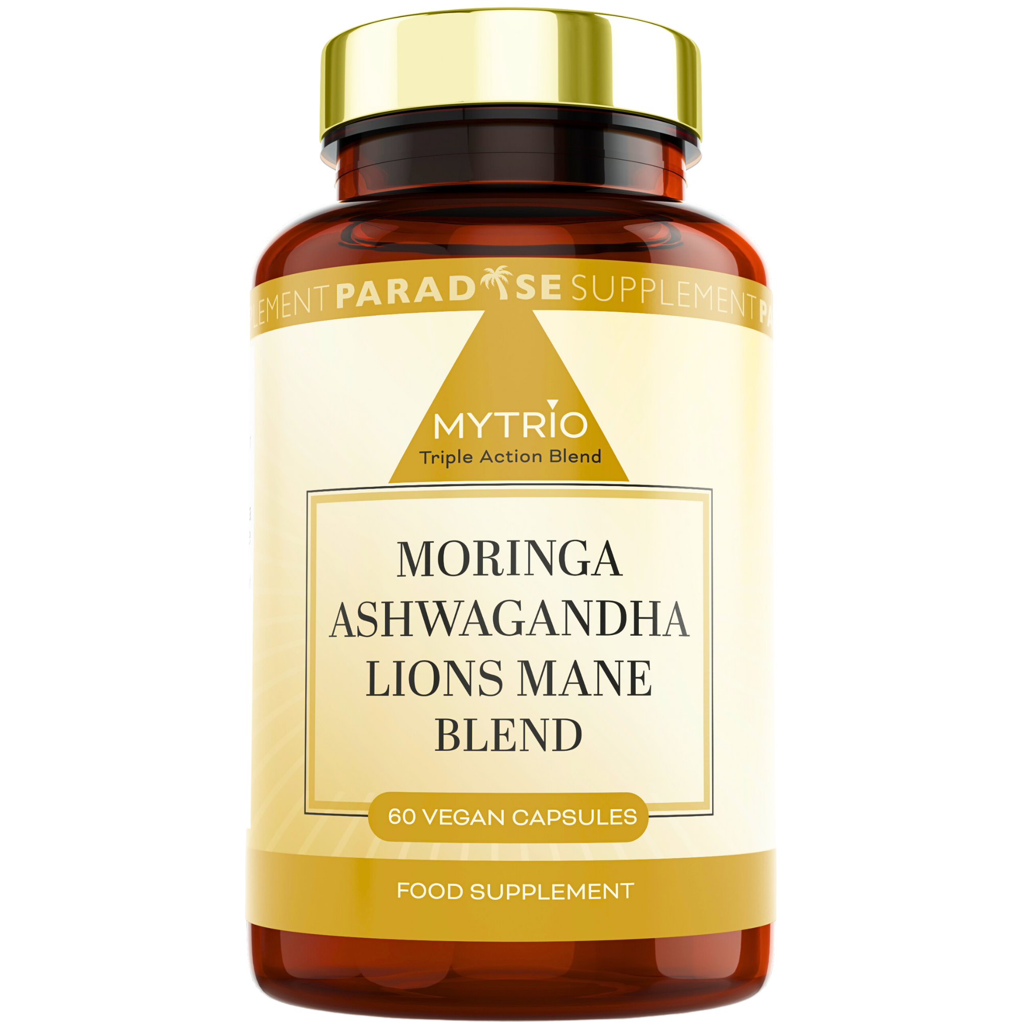 MyTrio Ashwagandha, Lions Mane, Moringa All in One - Stress Reduction, Energy and Vitality