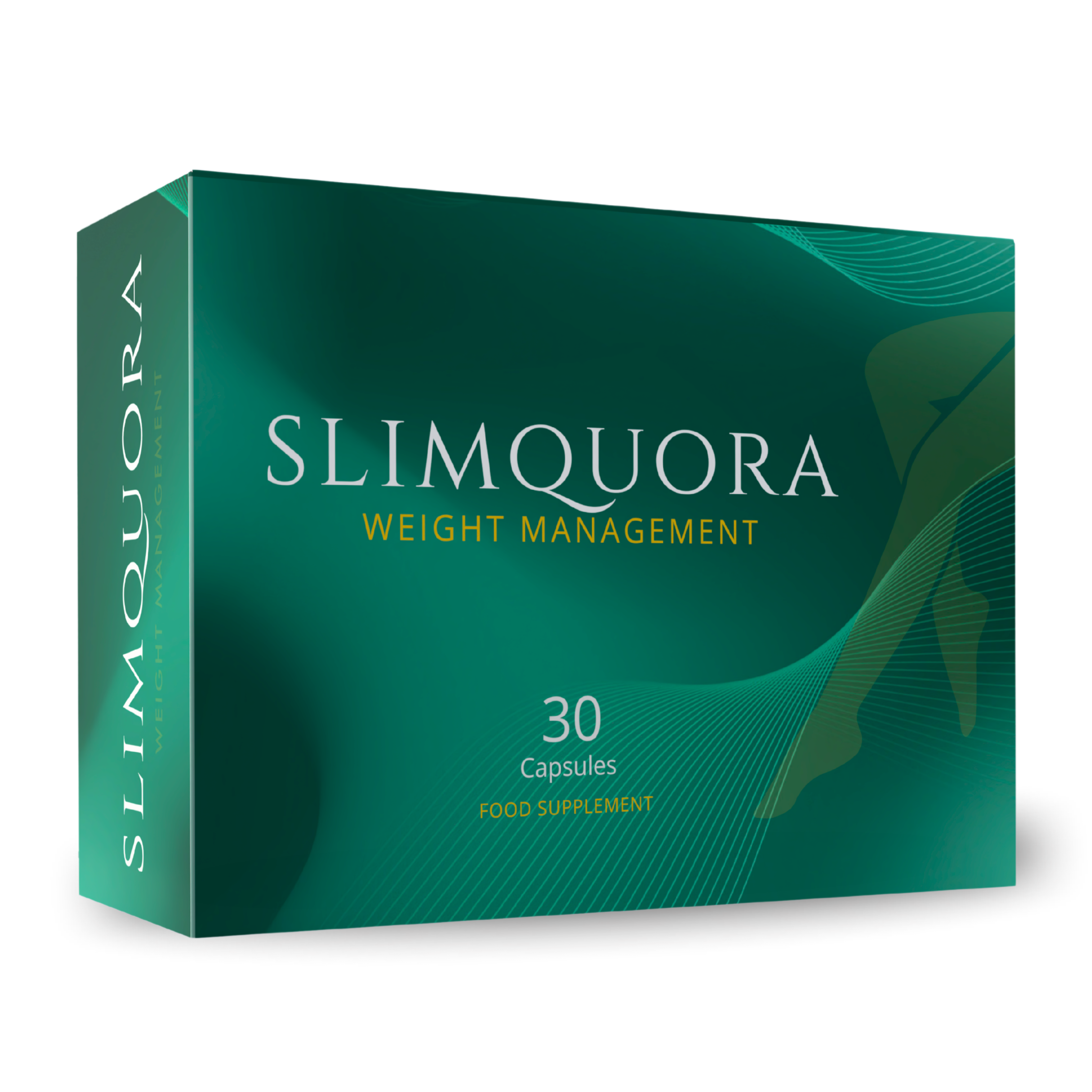 SlimQuora vegan weight management supplement bottle featuring premium ingredients like L-Carnitine and Garcinia Cambogia, designed for women and men.