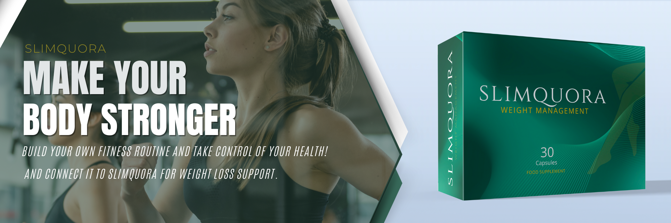 SlimQuora Weight Management banner showcasing a green and gold product box, promoting vegan-friendly weight support for both women and men. The clean design highlights natural wellness, fitness, and a healthy lifestyle, with bold text emphasizing SlimQuora’s role in supporting balanced weight management.